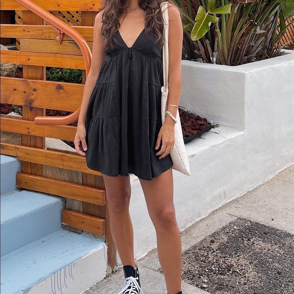 UO Claudette Plunging Frock Dress